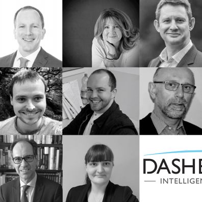 Black and white collage of employees at Dashboard that are participating in the Move For Mind event